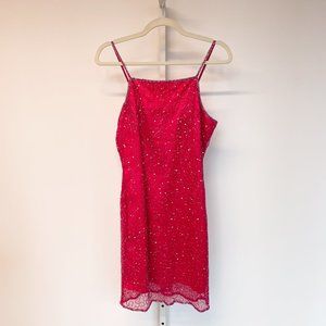 Pink Sequin Mini Dress